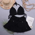 black crochet beach set